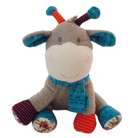 Bieco 04000341 Plush Giraffe Lollo, with Blue Scarf, Light Brown/Multicoloured