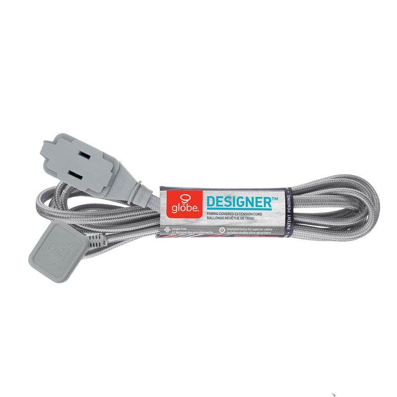GLOBE Electric 22890 Designer Series 9-ft Fabric Extension Cord, 3