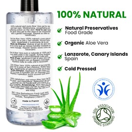 Aloe Vera Gel 100% Natural Moisturising for Skin and Hair, Body Tightening, Anti-Wrinkle Facial, Skin Repair (After Sun, Shaving, Waxing, IPL), Hair Conditioner - 3 x 200 ml