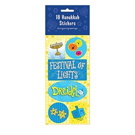 Designer Greetings Hanukkah Stickers, Animated Holiday Elements – 3 Sticker Sheets for Kids, Teachers, Parents – Perfect for School, Children, Scrapbooking (18 Stickers)