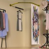 Tanxih Corner Shower Curtain Rod Adjustable Stainless Steel Diamond Shaped