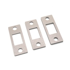 Door Strike Shims (Set of 3 different sizes - 2mm, 3mm, 4mm) Spacer For Interior and Exterior Door Latch Plate Alignment (2-3/4" T-Strike, Gray)
