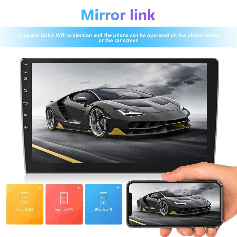 Hodozzy Android Double Din Car Stereo 10.1 Inch Touch Screen