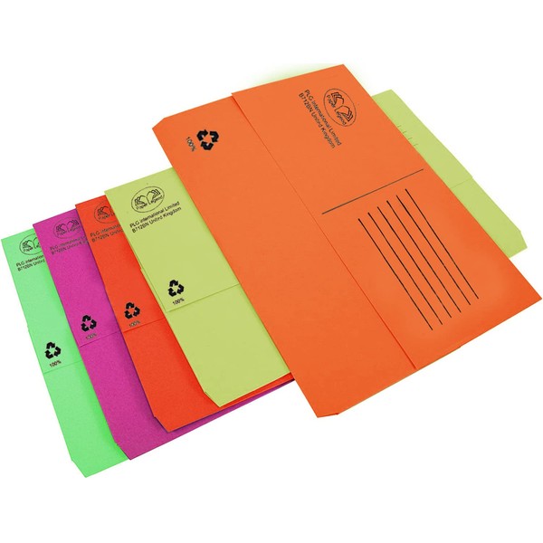 (Pack of 10) A4 Foolscap Document Wallet Half Flap 250