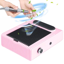 LUMOKU Colector de polvo de uñas con filtro reutilizable, extractor de polvo al vacío de 80 W para uñas, extractor de polvo de bajo ruido para uñas acrílicas de poligel, arte de uñas en casa y salón