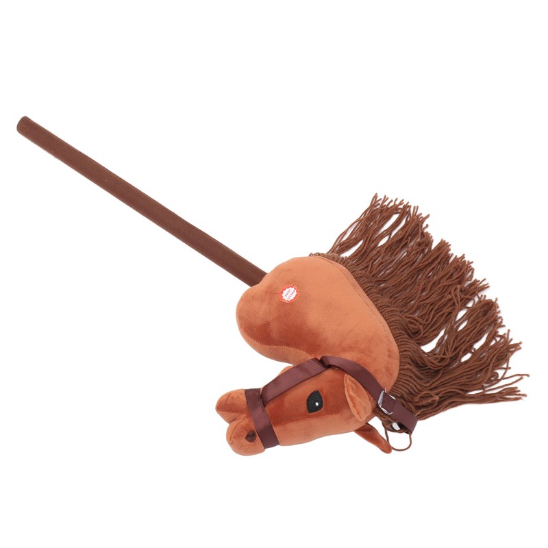 70cm Height Plush Horse Stick Toy Cute Expression 2 Sound