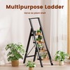 GameGem 4 Step Ladder, Lightweight Aluminum Folding Step Stool with