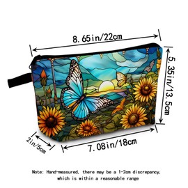 MoCaliduccious Butterfly Makeup Bag Elegant 3D Flutter Design Cosmetic Pouch for Women Travel Toiletry Organizer Cute Butterfly Makeup Bag for Teens