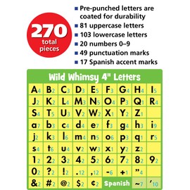 Teacher Created Resources Black 4" Wild Whimsy Letters Combo Pack (TCR9197)