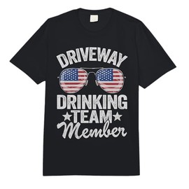 Beer Driveway Drinker US Flag Driveway Drinking Team Member Comfort Colors Adult Heavyweight T-Shirt