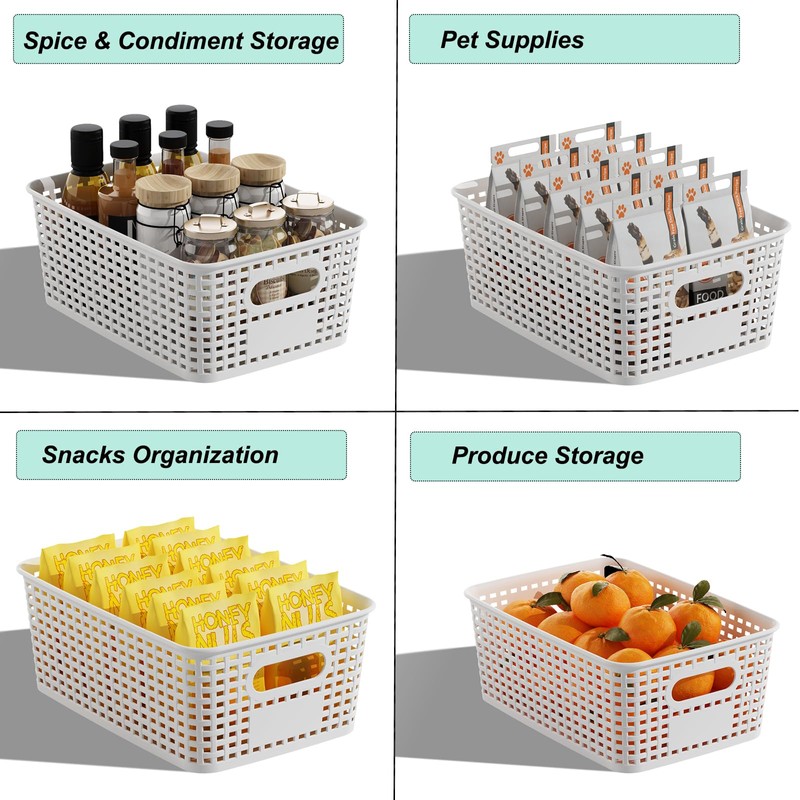 Plastic Storage Basket for Organizing 12 Pack Small Storage Bins
