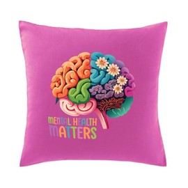 Hippowarehouse mental health flowers blooming brain Printed bedroom accessory cushion cover case 41x41cm
