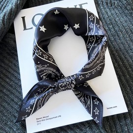 Weximil 100% Mulberry Silk Neck Scarf - 21'' x 21'' Lightweight Neckerchief - Women Men Small Square Digital Printed Scarves Gift Packed 127