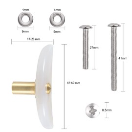 KYEYGWO Pack of 4 Moon Agate Slices Furniture Knobs with Screws, Natural Stone Drawer Knobs, Crescent Agate Cupboard Knobs, House Decor, Pull Handle