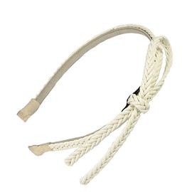 Skinny Leather Bow Headbands for Women, Bowknot Headbands for Women, Thin Braided Leather Headbands Lightweight Leather Headbands with Bow, Bowknot Hairband Hair Hoop for Women Girls,White