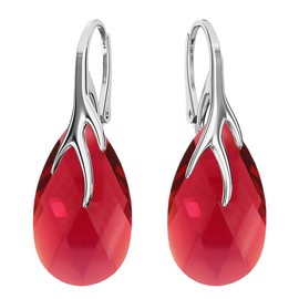 Hanging Silver Earrings 925 Silver with Zirconia - Jewellery for Women and Girls - Drop Earrings Ideal for Gifts for Women Hanging Women's Earrings, Silver, Crystal