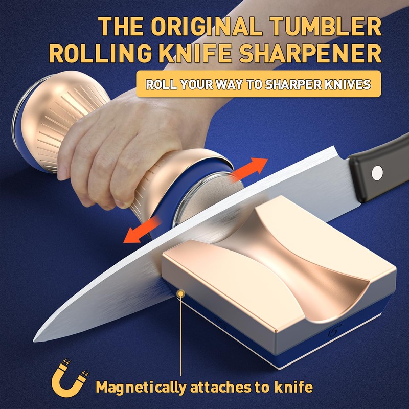 Homly Rolling Knife Sharpener, Knife Sharpening with Industry Diamonds for