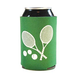 TZ Tennis Can Coolers (10 Pack) - Racket and Balls Design on Insulated Can Coolies