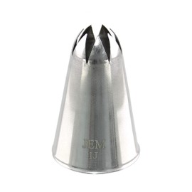JEM NZ1J Decorating Tip Curved Star Savoy Nozzle, Standard, Silver