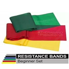 TheraBand Set of 3 Theraband: Yellow Red Green: Each Band Is 6 Ft Long: Therapy Resistance
