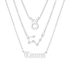 ShiQiao Spl Best Friend BFF Gifts for Women Horoscope Necklace for Girls Taurus Gifts for BFF Astrology Necklace for Sister Daughter Girlfriend 3 Pcs