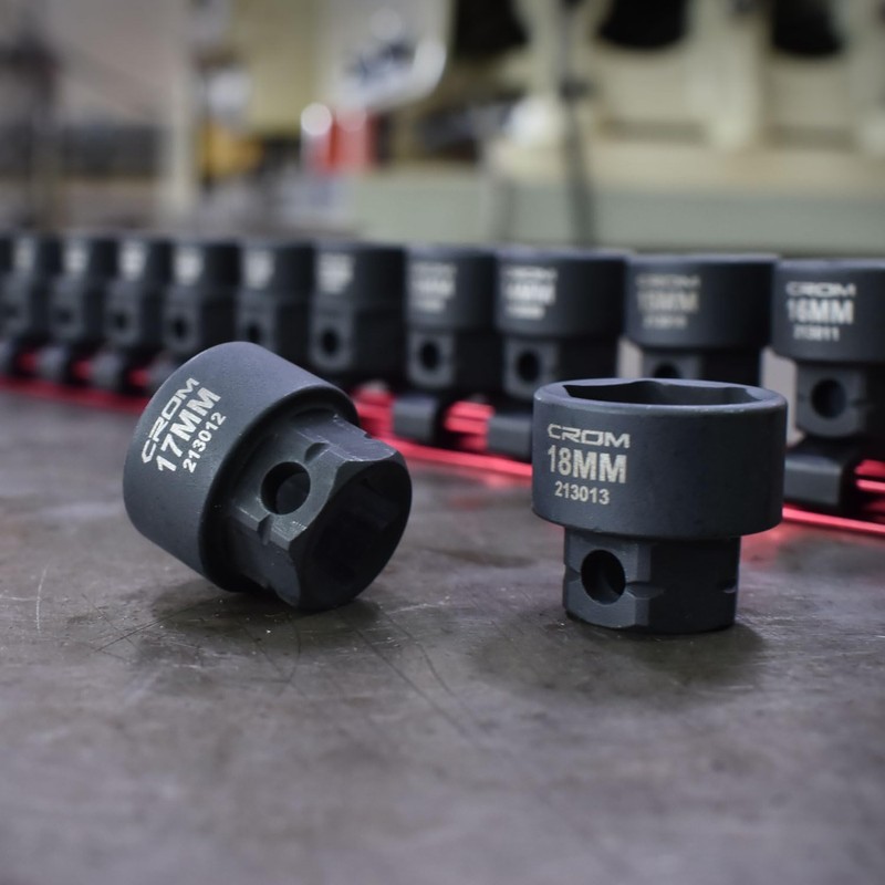 CROM Stubby Impact Socket Set - 14-Piece 3/8" Drive Metric