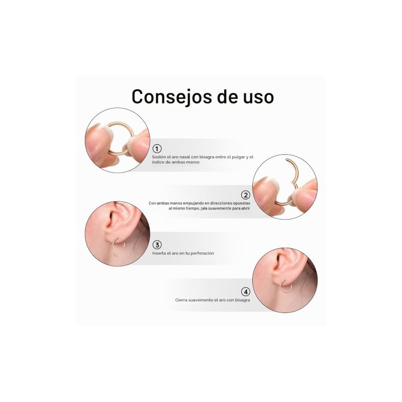 Anillo de Nariz de Aro para Mujeres y Hombres, Kucheed
