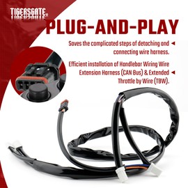 TIGERSGATE Full-Length 43" Handlebar Wiring Wire Extension Harness (CAN Bus) & Extended Throttle by Wire (TBW) for 2023-2024 Street Glide & Road Glide & CVO,2025-later Street Glide Ultra Models.