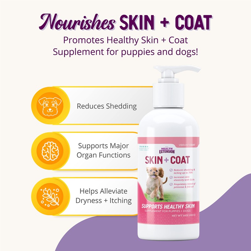 Health Extension Skin & Coat Supplement for Dogs & Puppies,