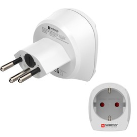 Hama Travel Adaptor Switzerland, Travel Plug Type J (Switzerland Socket Adapter for Travellers from Germany and Europe, for Earthed Contact Plug, Euro Plug, Also for Travel to Liechtenstein) White
