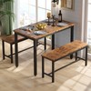 Tatub Dining Table Set for 4, 3-Piece Kitchen Table with