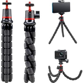 AKASO Mini Flexible Tripod Stand Travel Octopus Tripod with 1/4'' Screw for Magic Arm, Compatible with AKASO Action Camera EK7000/Brave 4/Brave 7 LE/Brave 7/GoPro Hero12/11/10/ 9/Max/DJI Osmo Action