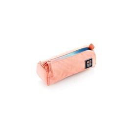 Miquelrius - Large Round Pencil Case - Recyclable Material - Zipper - Iris Collection - Coral