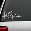 Bluegrass Decals K1068 Acoustic Guitar Heartbeat Lifeline Monitor Decal Sticker
