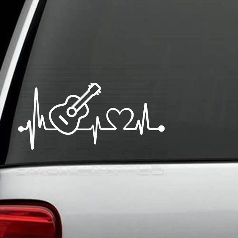 Bluegrass Decals K1068 Acoustic Guitar Heartbeat Lifeline Monitor Decal Sticker