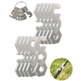 NACETURE Aluminum Alloy Rope Tensioner Camping Tent Guyline Cord Adjuster Camping of Gear for Camping, Hiking, Backpacking Ultralight Tent Stakes Guy Lines Tensioner Tent Cord (Big Sliver 10 Pack)
