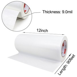 12 Inch Wide Duct Tape, Industrial Grade 30Yards (90 ft) Wide Tape Duct, 9 Mil Heavy-Duty, Waterproof, Strong, Flexible, No Residue, for Crafts & Home Improvement (White, 12'' x 90ft)