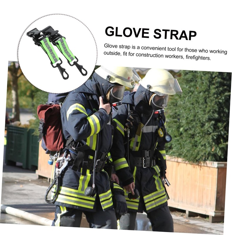 Hohopeti 2pcs Firefighter Glove Holder Straps Double Clasp Design Construction