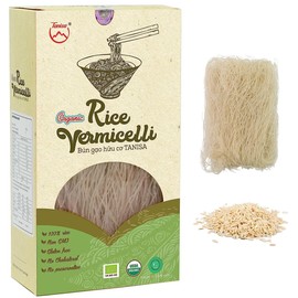 TANISA Organic Vermicelli Rice Noodles, Whole Foods, Gluten Free Ramen Noodles, Vietnamese Rice Noodles for Asian Food, Healthy Vegan Vermicelli Noodles (Organic White, 1 pack)