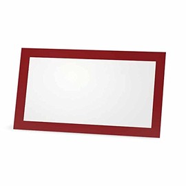 Burgundy Place Cards - Flat or Tent Style - 10 or 50 Pack - White Blank Front Solid Border - Placement Table Name Dinner Seat - Stationery Party Supplies - Any Occasion Event Holiday (10, Flat Style)