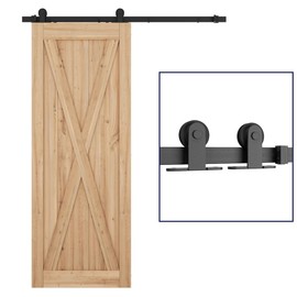 SMARTSTANDARD 5.5 FT Top Mount Sliding Barn Door Hardware Kit -Smoothly and Quietly -Easy to Install -Includes Step-by-Step Installation Instruction Fit 30"~33" Wide Single Door Panel (T Shape Hanger)