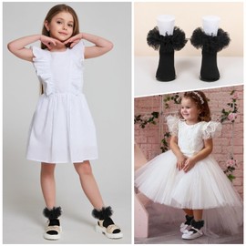 QHANSHIEE Ruffle Socks Fluffy Ruffled Edge Princess Dress Cotton Lace Dance Socks for Baby/Toddler/Girl