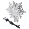 LED Snowflake Projection Lamp Silver Christmas Tree Rotating Snowstorm Decoration