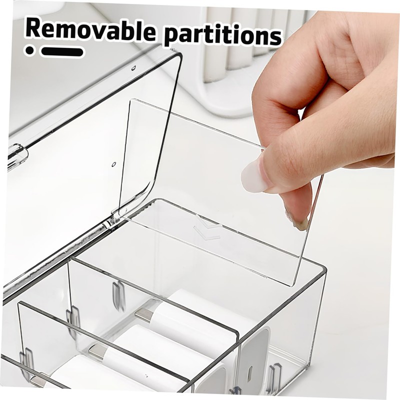 Operitacx 2 Pcs Cable Organizer Box with Lid Transparent Storage