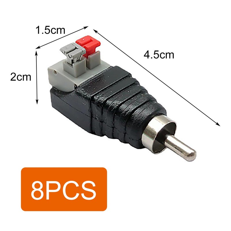 EUZUXU RCA Adapter, RCA Male Adapter Terminal Block, Solderable RCA