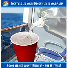CRUISE RUNNERS Cruise Ship Flask Kit Sneak Alcohol Rum Runners for Cruises Hide Liquor Smuggle Booze Plastic Pouch Bags Travel Funnel 3 x 32oz