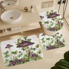 TIKRBMLB 4Pcs Garden Mushroom Frog Shower Curtain Sets Bathroom Decor,