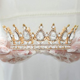 Aceorna Baroque Queen Crowns Bridal Crowns and Tiaras Rhinestones Wedding Tiaras for Brides and Bridesmaids Prom Festival Costume Crystal Tiara Bridal Hair Accessories for Women (Silver)