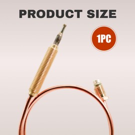 Gas Thermocouple M8 Thread, 600 mm Length, Thermocouple Fireplace Replacement Kit, Heating Gas Burner Probe, Replacement Part for Outdoor Heating, Fireplace and Grill, Includes Connection Nuts