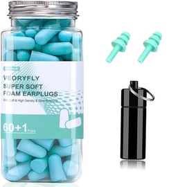 VeoryFly Foam Ear Plugs for Sleeping, 61 Pairs 29~38dB Highest SNR, Ultra Soft Foam Ear plugs for Woman, Reusable Ear Plugs for Noise Reduction Ear Plugs, bouchons d'oreilles pour dormir